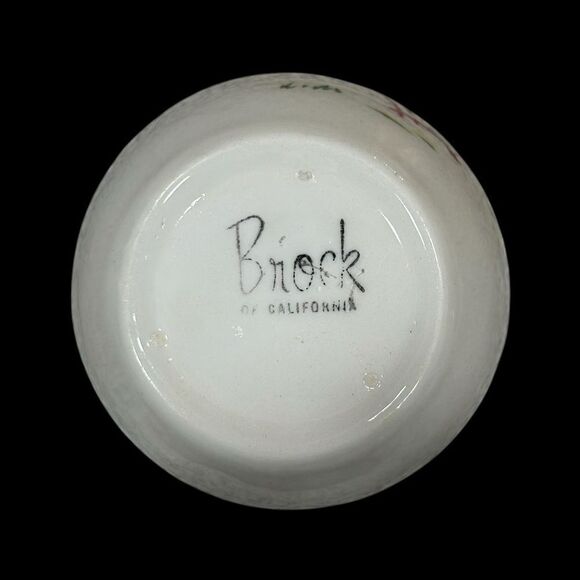 Vintage Brock of California Pottery 1950’s Yellow Trim Small Jar w/ Rooster - Picture 2 of 6